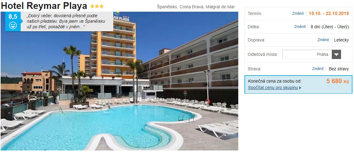 Španělsko dovolená Costa Brava říjen