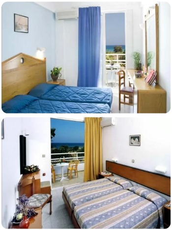 Hotelový pokoj na ostrově Rhodos Řecké ostrovy