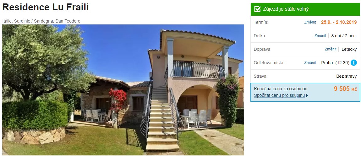 Sardinie residence La Fraili v oblasti San Teodoro