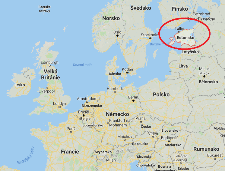 Kde na mapě leží Estonsko