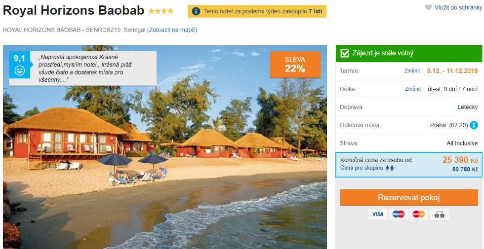 Senegal nejlevnější zájezd na prosinec s All Inclusive