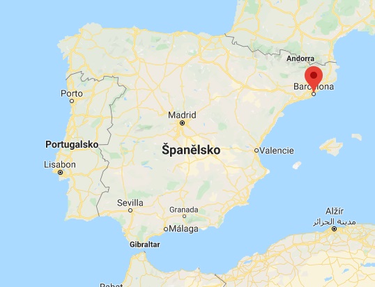 Poloha Barcelony kde leží na mapě Španělska