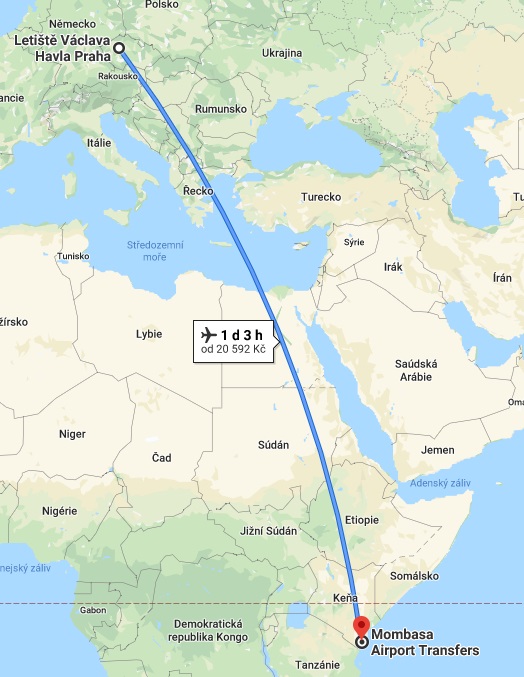 Jak dlouho trvá let do Keni?