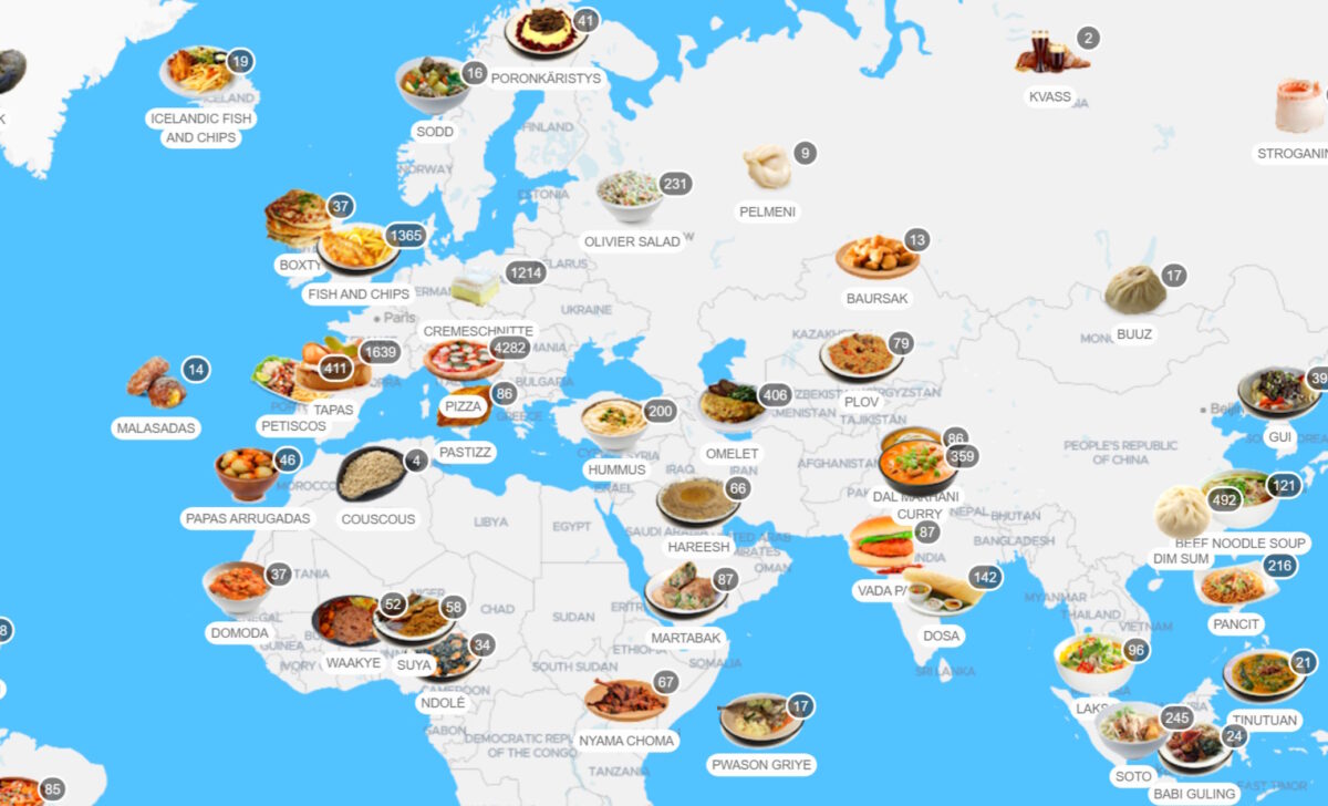 Mapa světových pokrmů